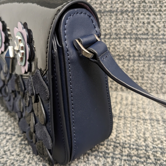 Kate Spade Zibbi Nightcap Owl Crossbody Purse Blue Black - Picture 4 of 14